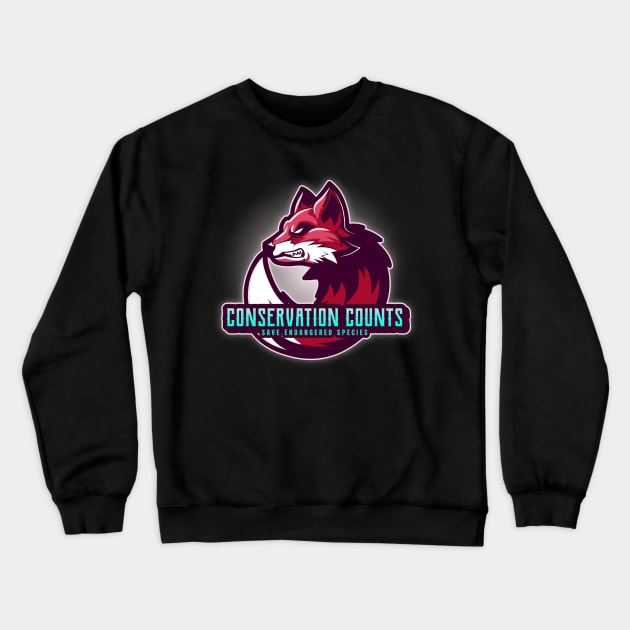 conservation counts, save endangered species Crewneck Sweatshirt by Zipora